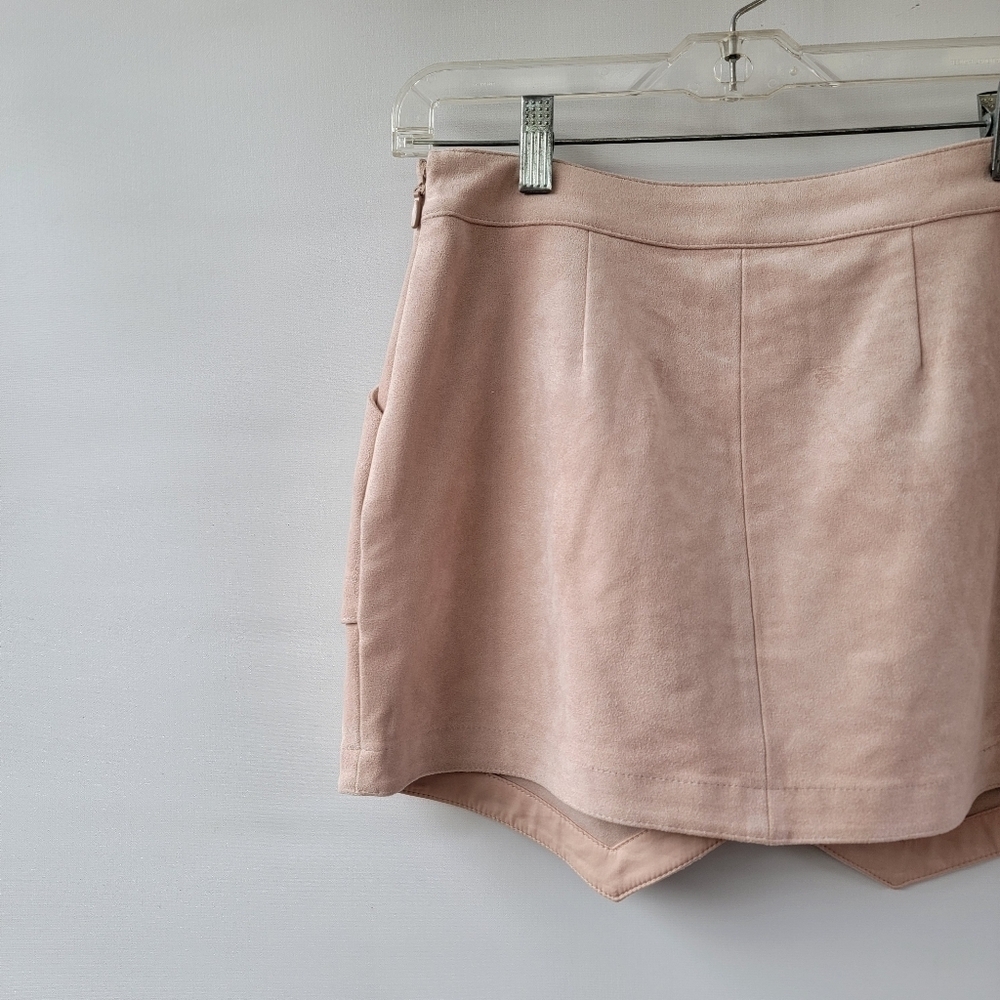 BCBGMaxAzria Beckett Bare Pink Women's Size 2 Faux Suede Mini Skirt Minimalist - Picture 12 of 16